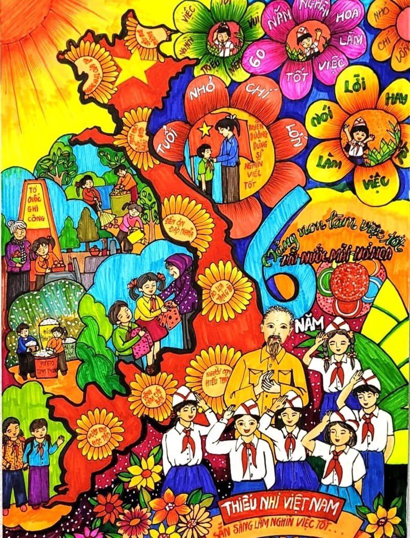 vẽ tranh thiếu nhi làm nghìn việc tốt 20
