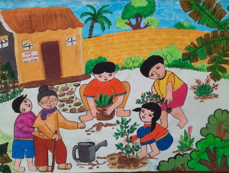 vẽ tranh thiếu nhi làm nghìn việc tốt 4