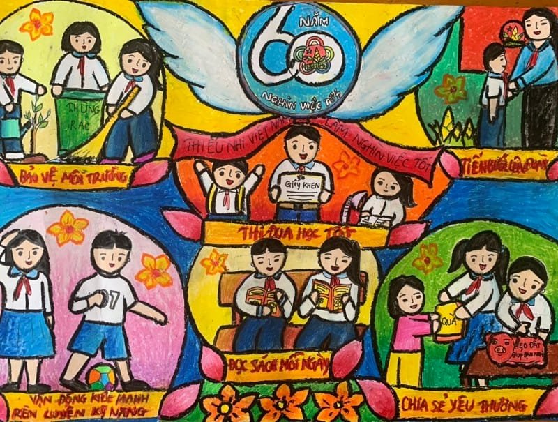 vẽ tranh thiếu nhi làm nghìn việc tốt 5