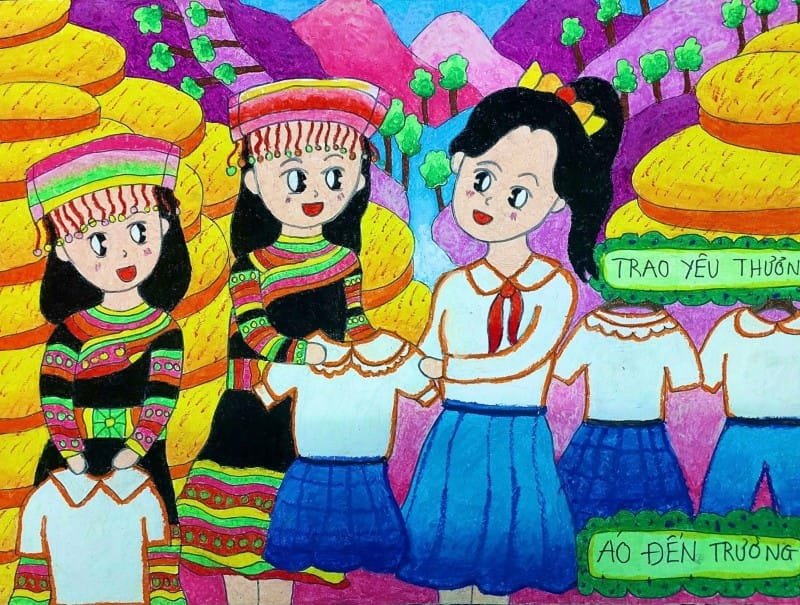 vẽ tranh thiếu nhi làm nghìn việc tốt 6