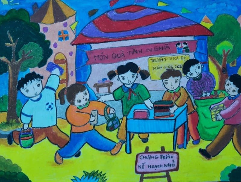 vẽ tranh thiếu nhi làm nghìn việc tốt 9