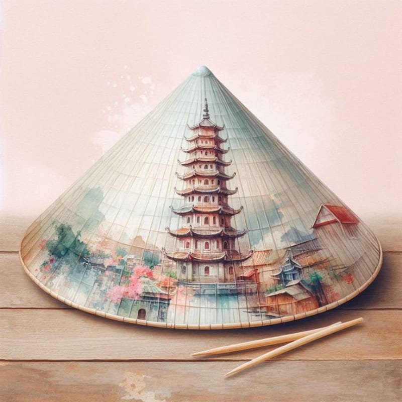 vẽ tranh trên nón lá 28