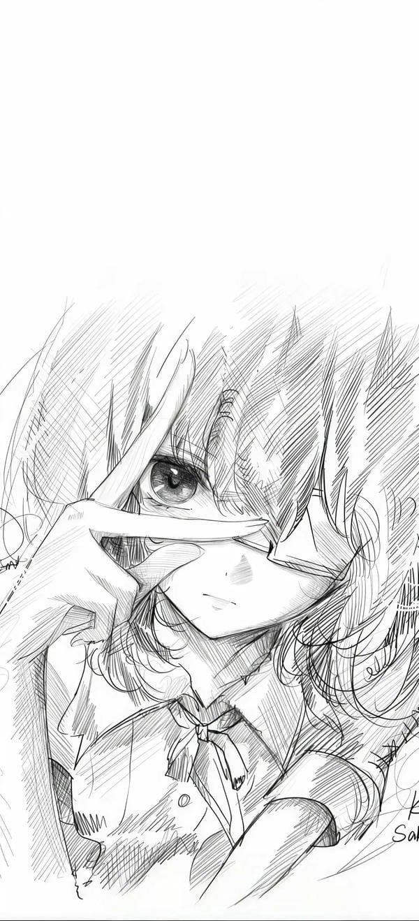 ảnh anime trắng đen (2)