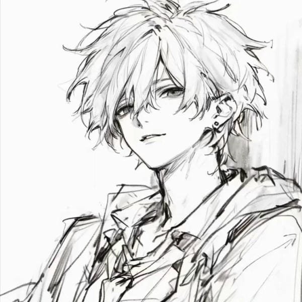 ảnh anime trắng đen (21)