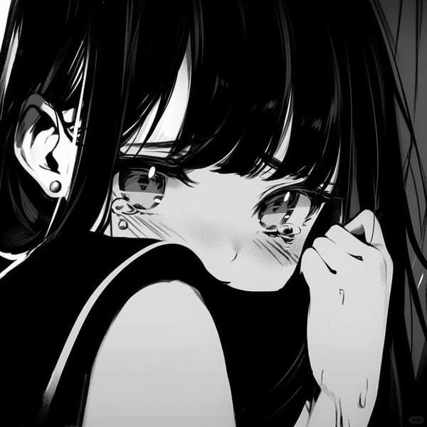 ảnh anime trắng đen (24)