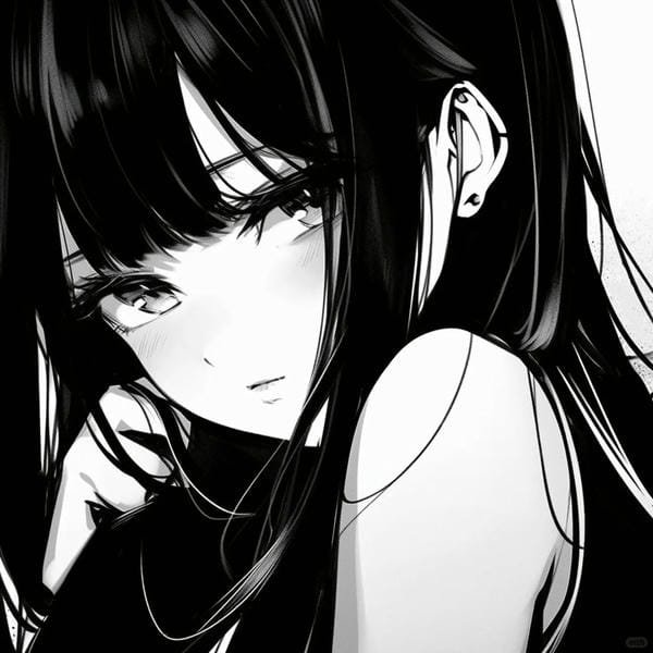 ảnh anime trắng đen (26)