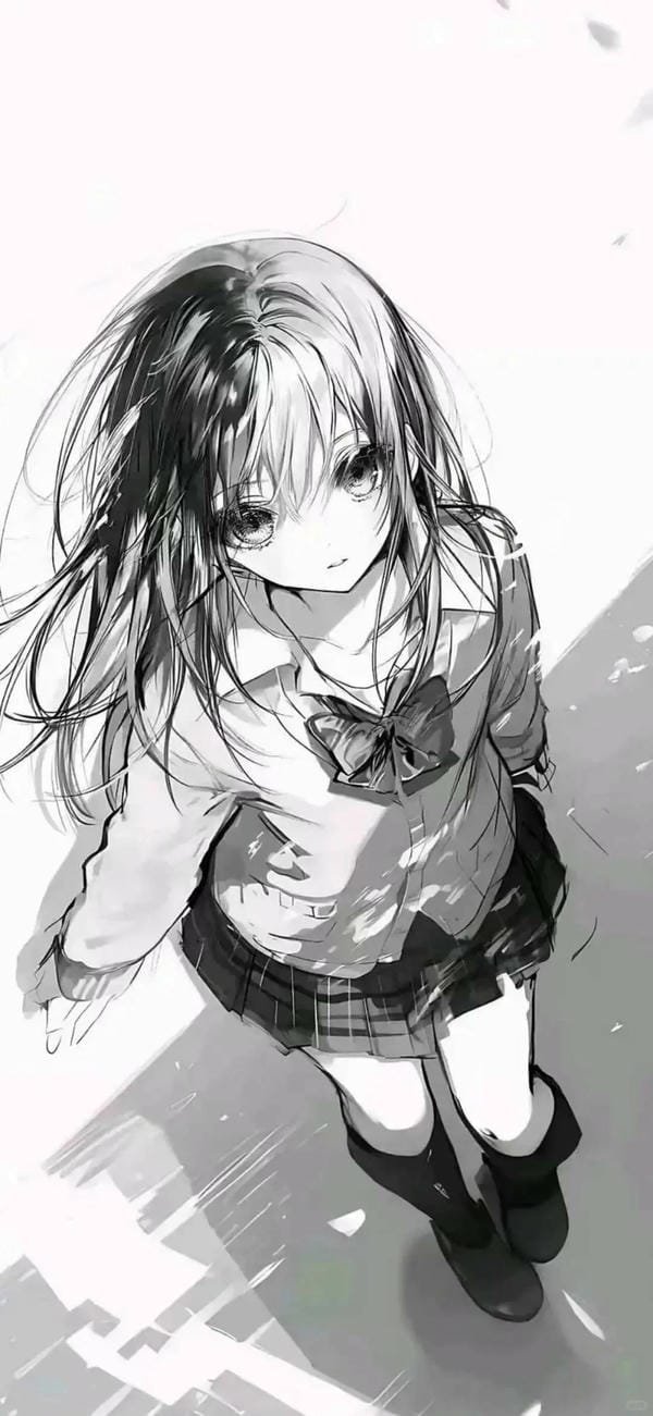 ảnh anime trắng đen (4)