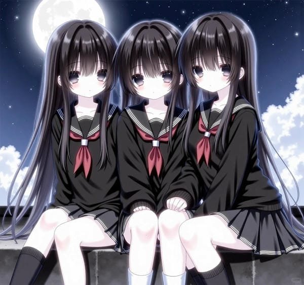 ảnh nhóm bạn thân 3 người anime (19)