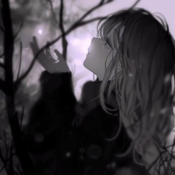 anime buồn khóc trắng đen (10)