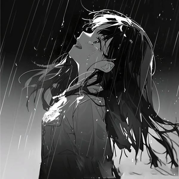 anime buồn khóc trắng đen (2)