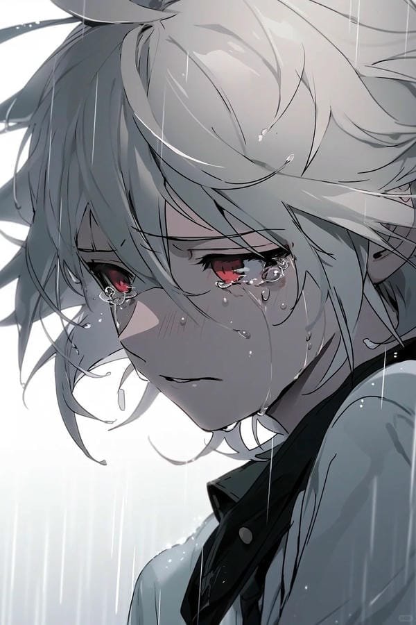 anime buồn khóc trắng đen (20)