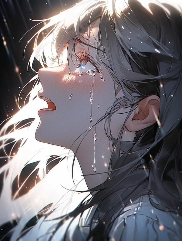 anime buồn khóc trắng đen (32)