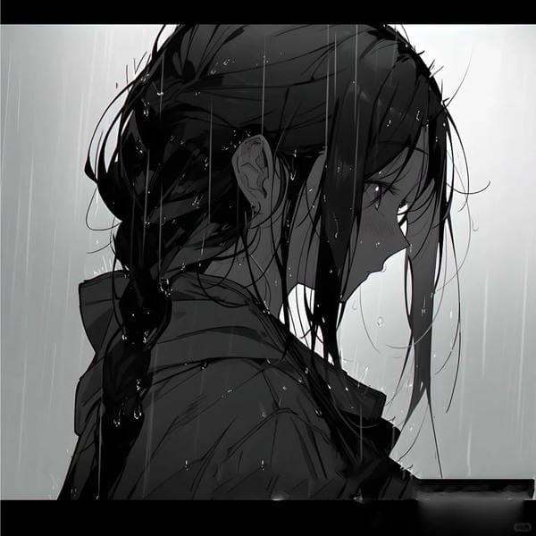 anime buồn khóc trắng đen (4)