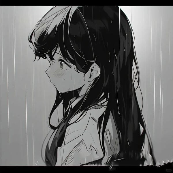 anime buồn khóc trắng đen (5)