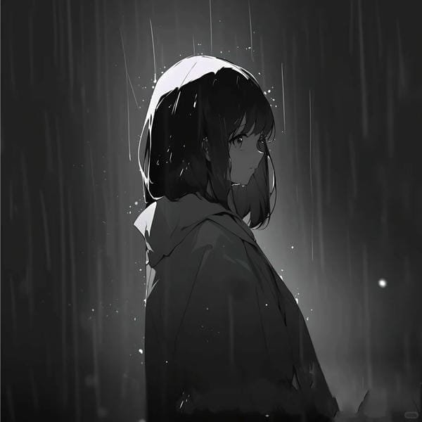 anime buồn khóc trắng đen (8)