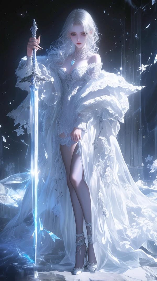 anime nữ tóc trắng lạnh lùng (5)